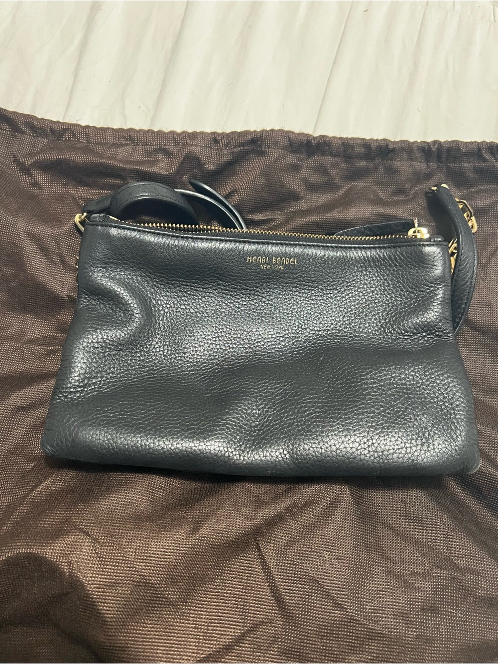 Henri Bendel black leather crossbody